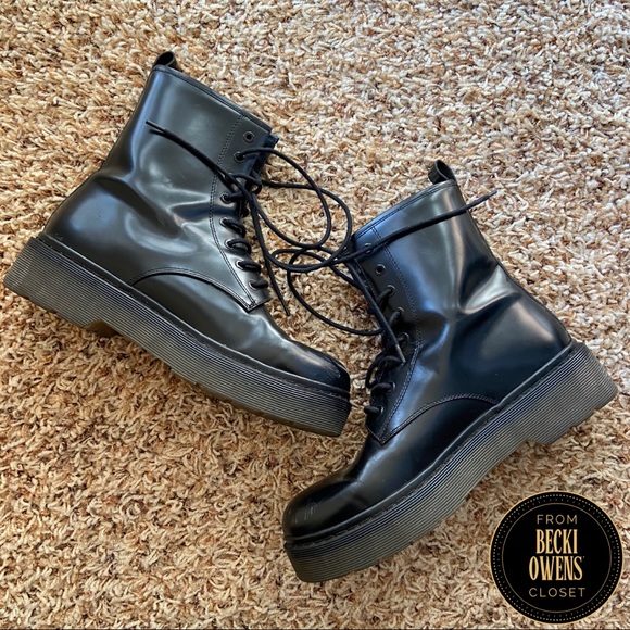 zara platform combat boots